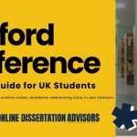 Promotional graphic for a 2026 Oxford Reference guide aimed at UK students, focusing on academic research, citation styles, and referencing methods, set against a background of bookshelves.