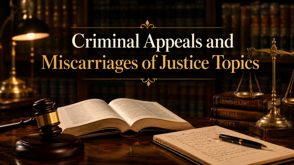 31 Research Ideas Criminal Law Dissertation Topics: 2026-2027 3 Criminal Appeals and Miscarriages of Justice Topics